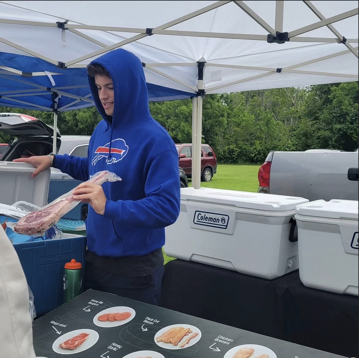 Gmac's Fresh Meat selling at the market